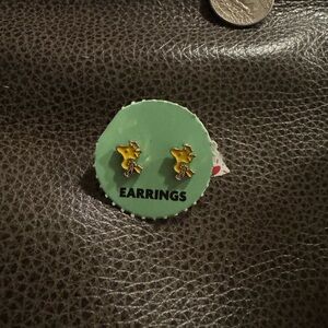 Yellow Bird Stud Earrings Woodstock Snoopy vintage vibe